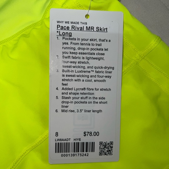 Lulu lemon shirt and skirt set - Picture 2 of 3